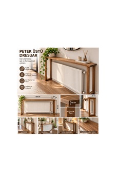 Ahşap Petek Üstü Dresuar 120 Cm İnce Konsol Masa Dar Alan Antre Koridor Salon Koyu Ceviz Ahşap Petek Üstü Dresuar 120 Cm İnce Konsol Masa Dar Alan Antre Koridor Salon Koyu Ceviz