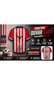 İsimli Taraftar Duvar Saati , Kişiye Özel - Hediyelik İsimli Kırmızı Beyaz Forma Duvar Saati Siyah İsimli Taraftar Duvar Saati , Kişiye Özel - Hediyelik İsimli Kırmızı Beyaz Forma Duvar Saati Siyah