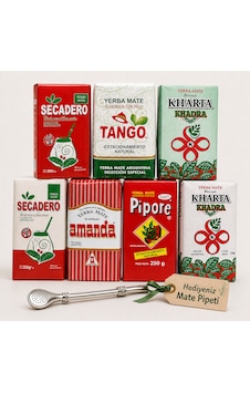 7 Li Karışık Yerba Mate Çayı Seti + Hediye Mate Pipeti Bombilla 7 Li Karışık Yerba Mate Çayı Seti + Hediye Mate Pipeti Bombilla
