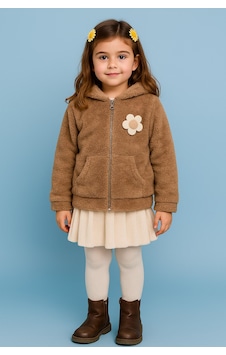 Fullamoda Papatya Aksesuarlı Fermuarlı Kız Çocuk Pelüş Mont 26kcck7336131710-açık Kahve Açık Kahve Fullamoda Papatya Aksesuarlı Fermuarlı Kız Çocuk Pelüş Mont 26kcck7336131710-açık Kahve Açık Kahve