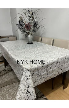 Hasır Desen Lüks Pvc Silinebilir Masa Örtüsü Tüm Renk Ve Ölçüler Beyaz