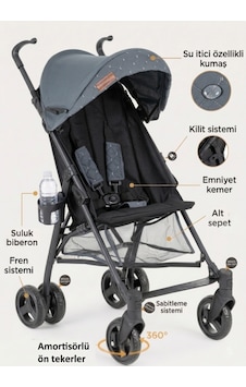 Rival Rv133 Lizbon Baston Bebek Arabası Siyah Rival Rv133 Lizbon Baston Bebek Arabası Siyah