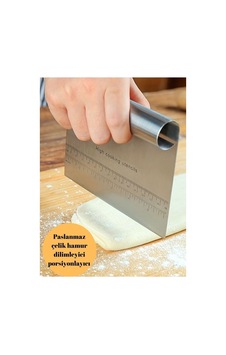Paslanmaz Lüks Çelik Hamur Kesme Porsiyonlayıcı Spatula Kek Pasta Şekillendirici Kazıyıcı Diğer