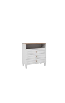 Smart 3 Çekmeceli Dekoratif Raflı Şifonyer %100mdf Smart 3 Çekmeceli Dekoratif Raflı Şifonyer %100mdf