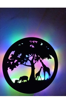 Dekor Treniled Işıklı Zürefa Dekorlu Gece Lambası Dekor Treniled Işıklı Zürefa Dekorlu Gece Lambası