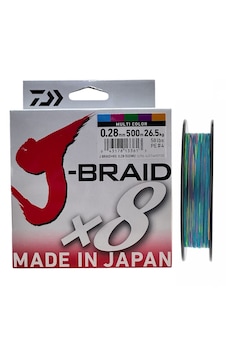 Daiwa J-braid 8x 500mt 0.28mm İp Misina Multi Color Daiwa J-braid 8x 500mt 0.28mm İp Misina Multi Color
