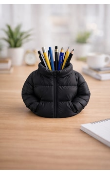 Puffer Jacket Masaüstü Kalemlik Dekoratif Ofis Organizer Siyah Puffer Jacket Masaüstü Kalemlik Dekoratif Ofis Organizer Siyah