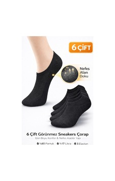 Worthy Socks 6'lı Unisex Pamuklu Yıkamalı Nefes Alan Sneakers Görünmez Çorap 6 Çift Siyah Worthy Socks 6'lı Unisex Pamuklu Yıkamalı Nefes Alan Sneakers Görünmez Çorap 6 Çift Siyah