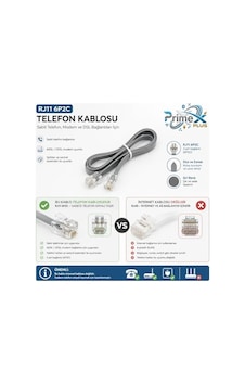 Primex Px-kkt05 2cx0.10mmx7 5 Metre Adsl Rj11 Telefon Kablosu Gri, Adsl, Vdsl 2 Canlı Kablo Sku: Zeusb09nft8896 Primex Px-kkt05 2cx0.10mmx7 5 Metre Adsl Rj11 Telefon Kablosu Gri, Adsl, Vdsl 2 Canlı Kablo Sku: Zeusb09nft8896