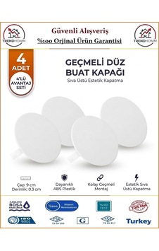 Trendhomm Buat Kapağı - Düz - Beyaz - 4 Adet Trendhomm Buat Kapağı - Düz - Beyaz - 4 Adet