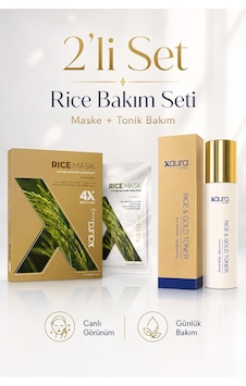 Xaura Global Rice Mask 4 Lü Paket Ve Rice & Gold Toner 2 Li Cilt Bakım Seti Xaura Global Rice Mask 4 Lü Paket Ve Rice & Gold Toner 2 Li Cilt Bakım Seti