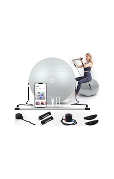 Champya Yoga Fitness Pilates Topu Squat Pilates Barı Direnç Lastiği Pilates Seti İthal Ürün Gri Champya Yoga Fitness Pilates Topu Squat Pilates Barı Direnç Lastiği Pilates Seti İthal Ürün Gri