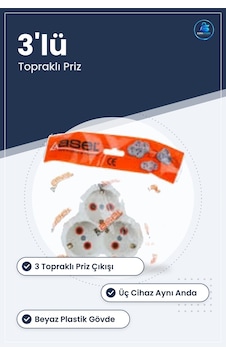 Yonca Üçlü Grup Priz Çoklu Uzatma Adaptörü Elektrik Tesisat Malze 0 M Yonca Üçlü Grup Priz Çoklu Uzatma Adaptörü Elektrik Tesisat Malze 0 M