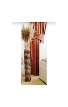 Dilay Home Design Dekoratif Metal Tel Hasır Örgülü El Yapımı Çiçek Pampas Vazosu Dar 60 cm