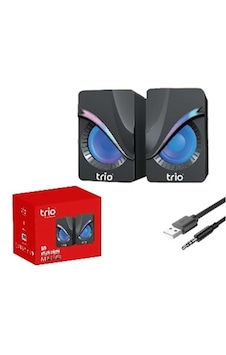 Trio Trs9 2.0 Multimedia Rgb Işıklı 3w 2 Siyah Usb Speaker Hoparlör