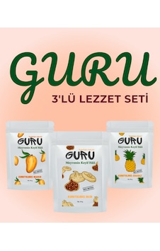 Guru Mango İncir Ananas Kurusu Lezzet Seti 3'lü Guru Mango İncir Ananas Kurusu Lezzet Seti 3'lü