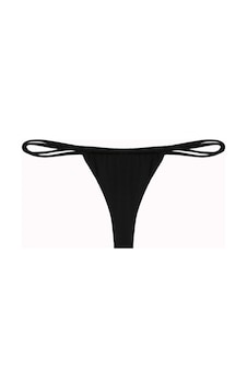 İpli Bantlı String Tek Bikini Alt Siyah İpli Bantlı String Tek Bikini Alt Siyah