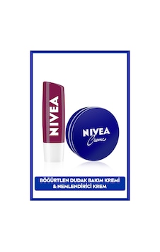 Nivea Böğürtlen Dudak Bakım Kremi 4.8 G + Nemlendirici Krem Teneke 30 ML Nivea Böğürtlen Dudak Bakım Kremi 4.8 G + Nemlendirici Krem Teneke 30 ML