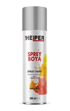 Helper Akrilik Sprey Boya - Ral 9006 - Metalik Gri - 200 ML Helper Akrilik Sprey Boya - Ral 9006 - Metalik Gri - 200 ML