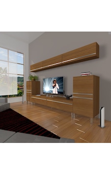 Decoraktiv Eko 9 Mdf Std Krom Ayaklı Tv Ünitesi Tv Sehpası Ceviz Decoraktiv Eko 9 Mdf Std Krom Ayaklı Tv Ünitesi Tv Sehpası Ceviz