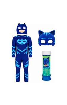 Lilymoon Maskeli Kedi Kahraman Kostümü Tulum Takım Mavi