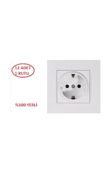 Mutlusan Rita Serisi Beyaz Topraklı Priz 12 Adet Çerçeve Dahil Mutlusan Rita Serisi Beyaz Topraklı Priz 12 Adet Çerçeve Dahil