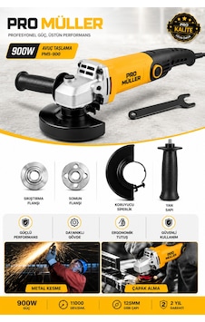 Pro Müller Powerfull Ml-900 Çelik Şanzıman 6 Kademe Devir Ayarlı Orta Boy Taşlama Ve Kesim Makinesi Pro Müller Powerfull Ml-900 Çelik Şanzıman 6 Kademe Devir Ayarlı Orta Boy Taşlama Ve Kesim Makinesi
