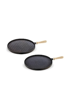 Fms Döküm Çift Taraflı Grill Ve Gözleme Tava Siyah - D3019syh Siyah Fms Döküm Çift Taraflı Grill Ve Gözleme Tava Siyah - D3019syh Siyah