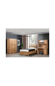 Papatya Genç Odası - 3 Kapılı Dolap, Bazalı Karyola, Masa - 120x200 Ceviz Papatya Genç Odası - 3 Kapılı Dolap, Bazalı Karyola, Masa - 120x200 Ceviz