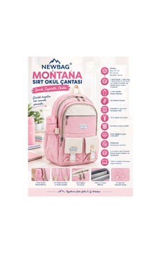 Montana Sırt Okul Çantası Yeni Sezon - Pembe Montana Sırt Okul Çantası Yeni Sezon - Pembe