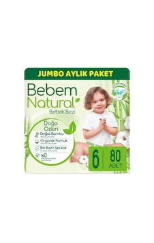 Bebem Natural Bebek Bezi 6 Numara XLarge 80 Adet Bebem Natural Bebek Bezi 6 Numara XLarge 80 Adet