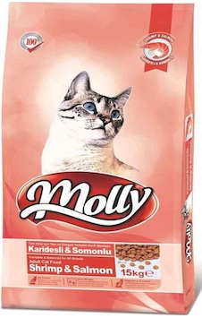 Molly Somonlu ve Karidesli Yetişkin Kedi Maması 15 KG Molly Somonlu ve Karidesli Yetişkin Kedi Maması 15 KG