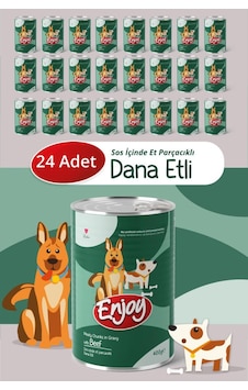 Enjoy Dana Etli Köpek Konservesi Sos İçinde Et Parçacıklı 400 Gr X24