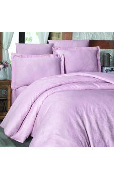 Maxstyle Jakarlı Saten Ornament Pudra Double Nevresim Takımı Pudra