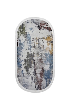 Dijidekor Dekoratif Dijital Saçaklı Oval Kesme Halı Yolluk Antialaerjik Modern Mavi 100x800 Cm Dijidekor Dekoratif Dijital Saçaklı Oval Kesme Halı Yolluk Antialaerjik Modern Mavi 100x800 Cm