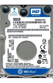 WD Blue WD5000LPCX 2.5" 500 GB 5400 RPM SATA 3 HDD WD Blue WD5000LPCX 2.5" 500 GB 5400 RPM SATA 3 HDD