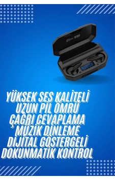 Rgb Işıklı Çift Mikrofonlu Siyah Profesyonel Kulaklığı Kablosuz Kulakiçi Rgb Işıklı Çift Mikrofonlu Siyah Profesyonel Kulaklığı Kablosuz Kulakiçi