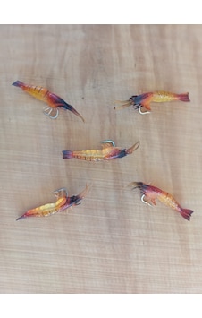 5 Adet Kırmızı Karides 9 Cm 6gr Kanca Lı Yapay Silikon Yem Shrimp
