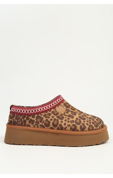 Pierre Cardin Kadın Leopar Kalın Taban İçi Kürklü Sabo Terlik Panduf Pc-55181 Taba