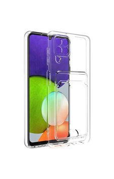 Zore Galaxy A22 4g Kılıf Kartlıklı Şeffaf Nvth Setra Clear Silikon Kapak - Renksiz