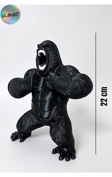 Hediyelik Masa Üstü Büyük 3 Boyutlu King Kong Figürü 1 Adet 3 D Filament Siyah Hediyelik Masa Üstü Büyük 3 Boyutlu King Kong Figürü 1 Adet 3 D Filament Siyah