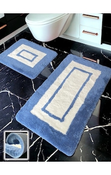 Turka Mavi 2li Banyo Paspası 60x100 50x60 Cm Mavi