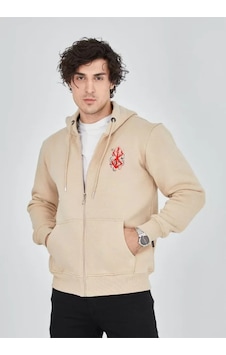 Butik İstanbul Unisex Baskılı Tam Fermuarlı Kapşonlu Sweatshirt - Bej Butik İstanbul Unisex Baskılı Tam Fermuarlı Kapşonlu Sweatshirt - Bej