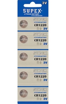 Supex Extra Long Battery CR1220 3V Lityum Pil 5'li Supex Extra Long Battery CR1220 3V Lityum Pil 5'li
