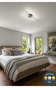 Çınar Modern Led Siyah Plafonyer 3 Renk Avize & Şık Tasarımlı, Salon, Oturma Odası, Antre, Hol Aydınlatma