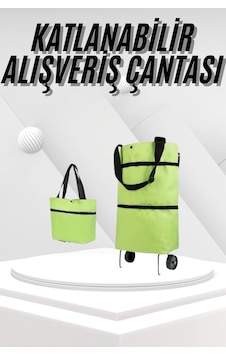 Katlanabilir Tekerlekli Pazar Market Çarşı Arabası Market Alışveriş Çantası Belirtilmemiş