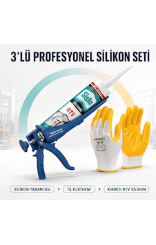 Sista Rtv Silikon Sıvı Conta 300 C Kırmızı 310 Ml Silikon Seti Silikon+tabanca+eldiven