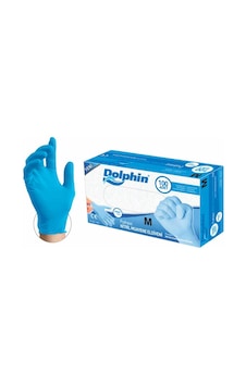Dolphin Nitril Pudrasız Muayene Eldiveni Mavi M 100 Adet