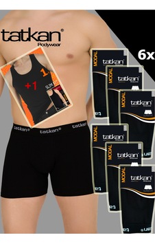 Mataş Tatkan - 6'lı - Penye Modal Erkek Boxershort Siyah Mataş Tatkan - 6'lı - Penye Modal Erkek Boxershort Siyah