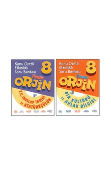 Orjin 8. Sınıf İnkılap + Din Kültürü Konu Özetli Etkinlikli Soru Bankası 2 Kitap Orjin 8. Sınıf İnkılap + Din Kültürü Konu Özetli Etkinlikli Soru Bankası 2 Kitap